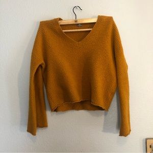 Cropped Wide Sleeve Mustard Sweater Charlotte Ruse